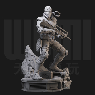 1/24固蛇 斯内克 合金装备 18比例GK白模手办3D打印兵人模型 5815