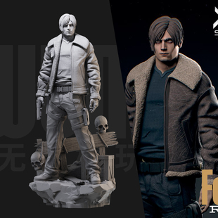 1/24 里昂肯尼迪 生化危机 18比例GK白模手办3D打印兵人模型 5814