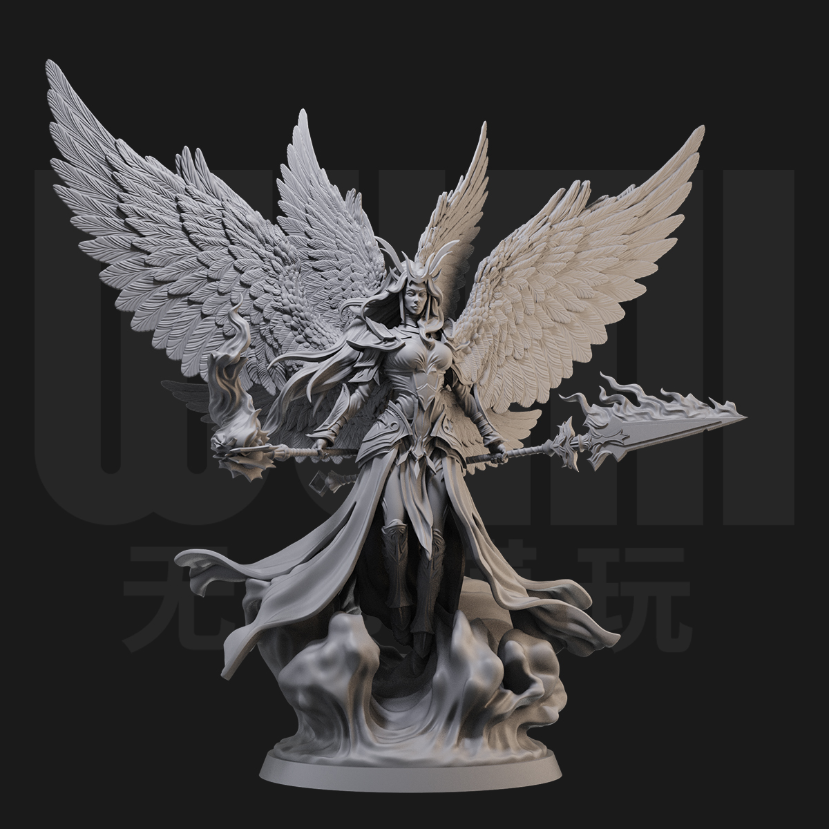 1/24 救赎之翼 西方奇幻 18比例GK白模手办 3D打印兵人模型 3416
