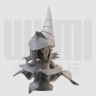 1/10 黑魔导女孩半身胸像 游戏王 16比例GK树脂白模手办模型 518