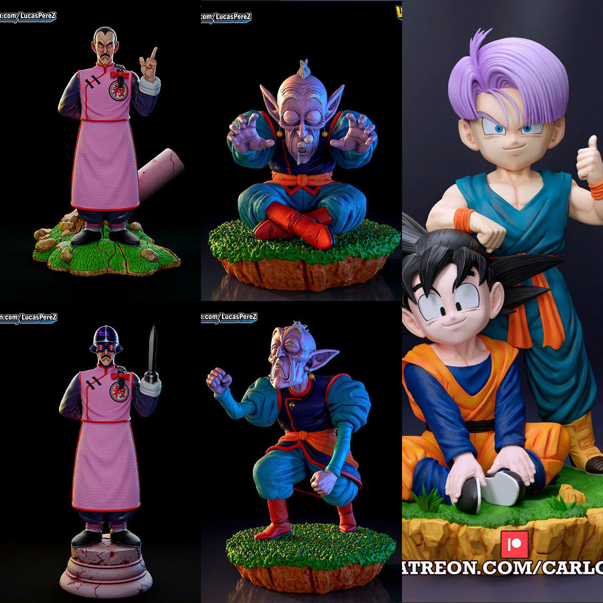 1/24 桃白白 老界王 龙珠 18比例GK白模手办3D打印兵人模型 4184