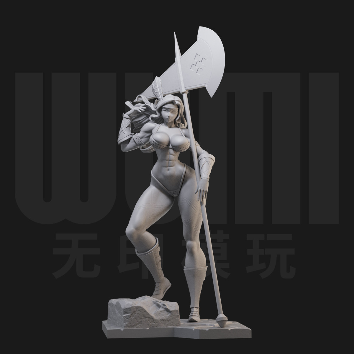 亚马逊女战士 龙之皇冠1:24白模手办/18比例gk兵人3d打印模型1365