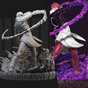 1/24 八神庵 拳皇 KOF 格斗18比例GK白模手办3D打印兵人模型 4914