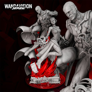 1/24旺达 幻视 漫威 真人 18比例GK白模手办3D打印兵人模型 3625