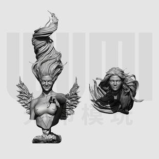 漫威 X战警 黑凤凰 1/10胸像白模 16比例GK树脂白模手办模型 1811