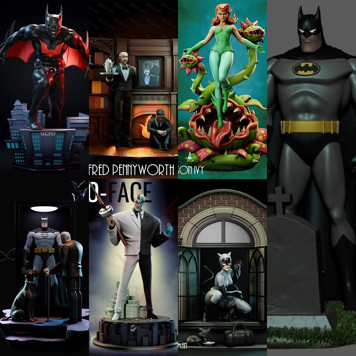 1/24 蝙蝠侠TAS动画 DC 18比例GK白模手办3D打印兵人模型 4740