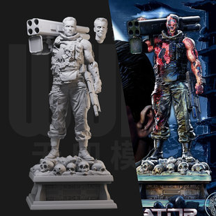 1/24施瓦辛格 终结者T800 18比例GK白模手办 3D打印兵人模型 2251