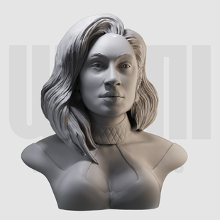 浦西女王卡迪碧胸像 欧美明星 1/16树脂白模 10比例GK手办模型318