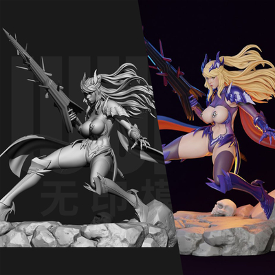 Fate 阿尔托莉雅 黑枪 1/24GK白模手办18比例树脂3D打印模型 6628