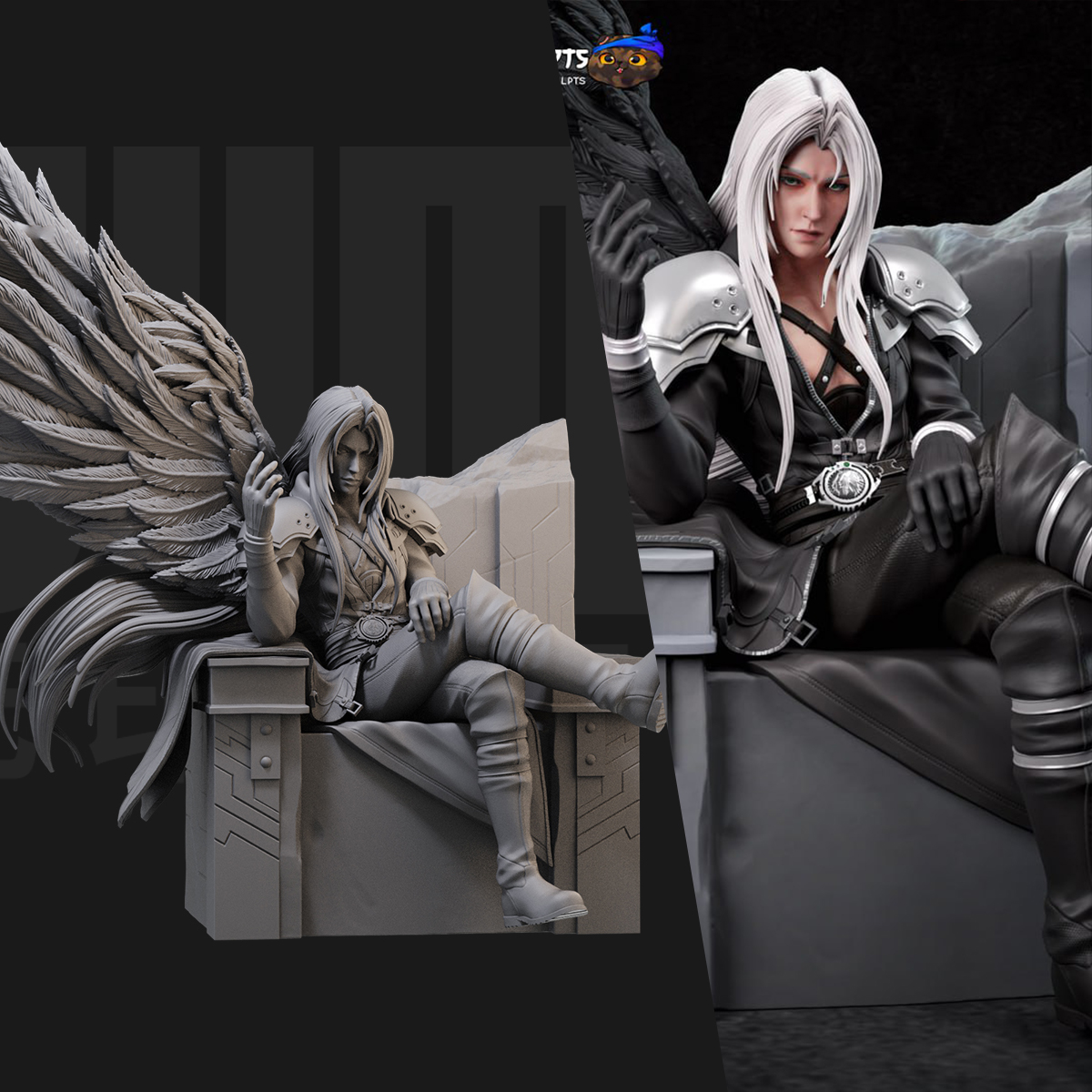 1/24 萨菲罗斯 最终幻想 18比例GK白模手办3D打印兵人模型 6134