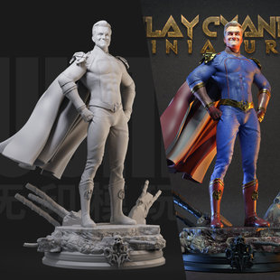 祖国人 黑袍纠察队 1/24白模GK手办 35比例兵人3D打印模型 662