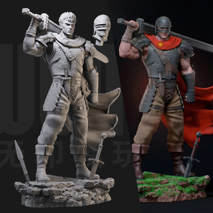 1/24格斯黄金时代 剑风传奇18比例GK白模手办3D打印兵人模型 5663