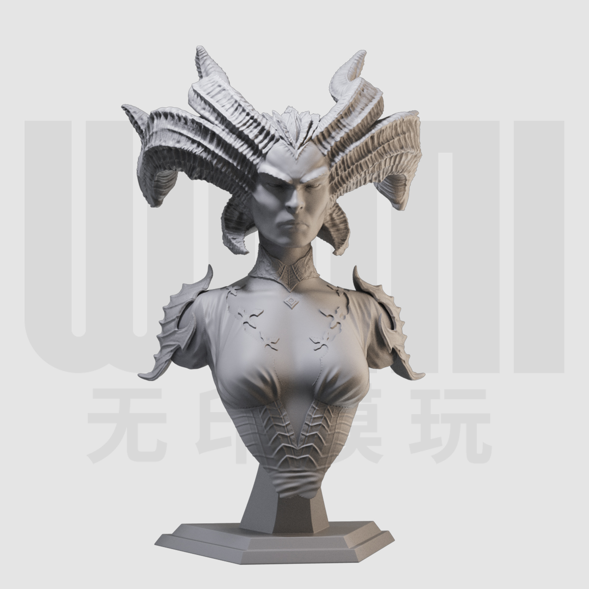 莉莉丝胸像 暗黑破坏神4角色 1/16树脂白模 10比例GK手办模型 432