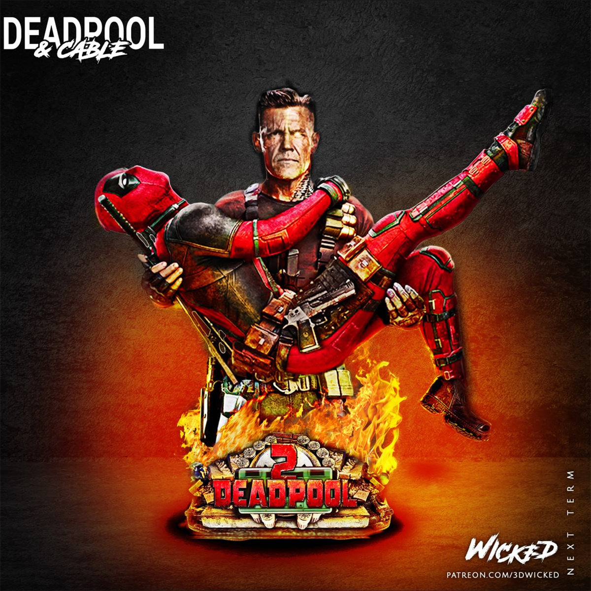 1/10 电索与死侍 X战警 漫威 16比例GK树脂白模手办模型 1038