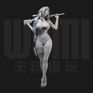 1/24 女武神 女狙击手 18比例GK白模手办3D打印兵人模型 3167
