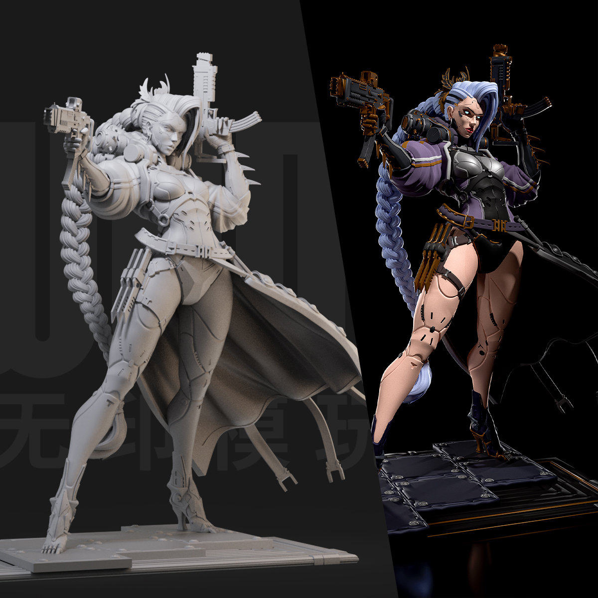 机械暴走萝莉傀儡 1/24白模gk手办 35比例兵人3d打印模型 732