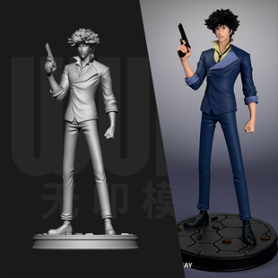 星际牛仔 斯派克 1/24GK 白模手办 18比例树脂3D打印模型 7468