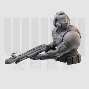 1/10 Doom Guy 毁灭战士 FPS游戏 16比例GK树脂白模手办模型 1339