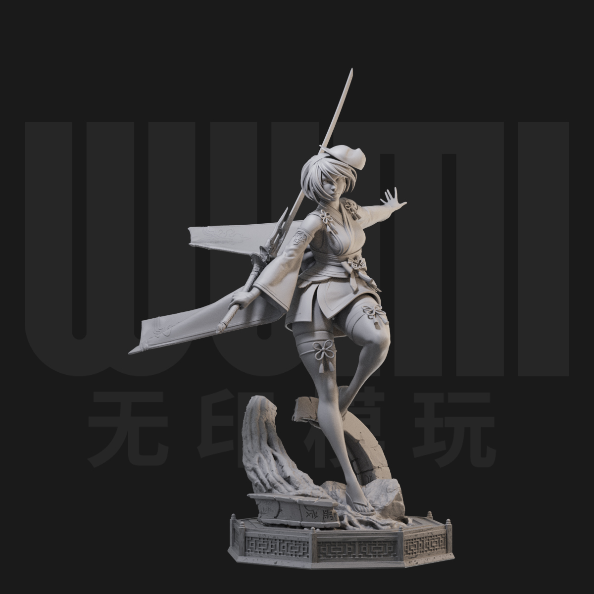 2B日式狐狸面具 尼尔纪元 1/24白模GK手办18比例兵人3D打印模型67