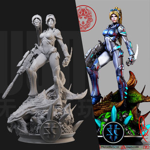 1/24 诺娃 狙击手星际争霸 18比例GK白模手办3D打印兵人模型 2988