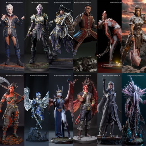 1/24 博德之门系列人物手办18比例GK白模手办3D打印兵人模型 4997