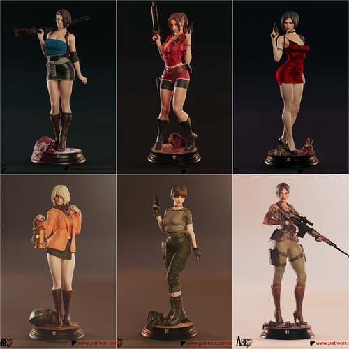 1/24吉尔 克莱尔 生化危机 18比例GK白模手办3D打印兵人模型 2935