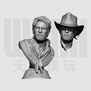 10胸像 荒野大镖客 亚瑟·摩根 1855 16比例GK树脂白模手办模型