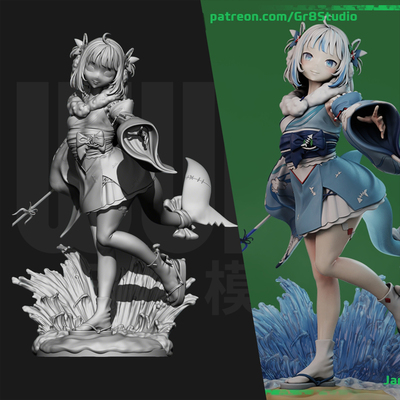 虚拟主播 噶呜 新年造型 1/24GK白模手办 18比例树脂3D打印  6799