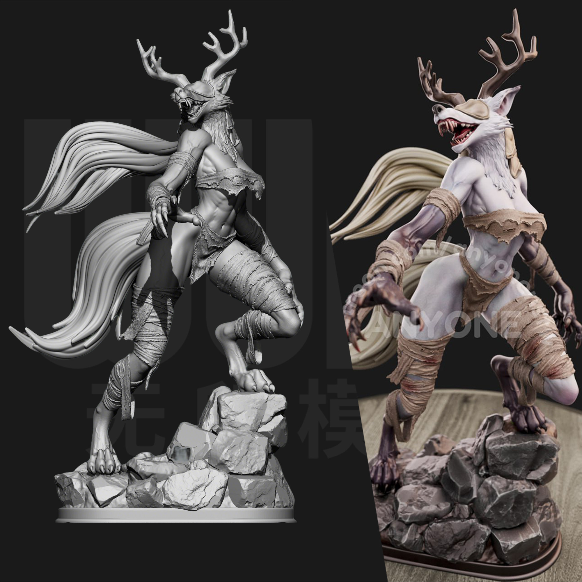 血源诅咒 教区长阿梅利亚 1/24GK白模 18比例树脂3D打印模型 7259