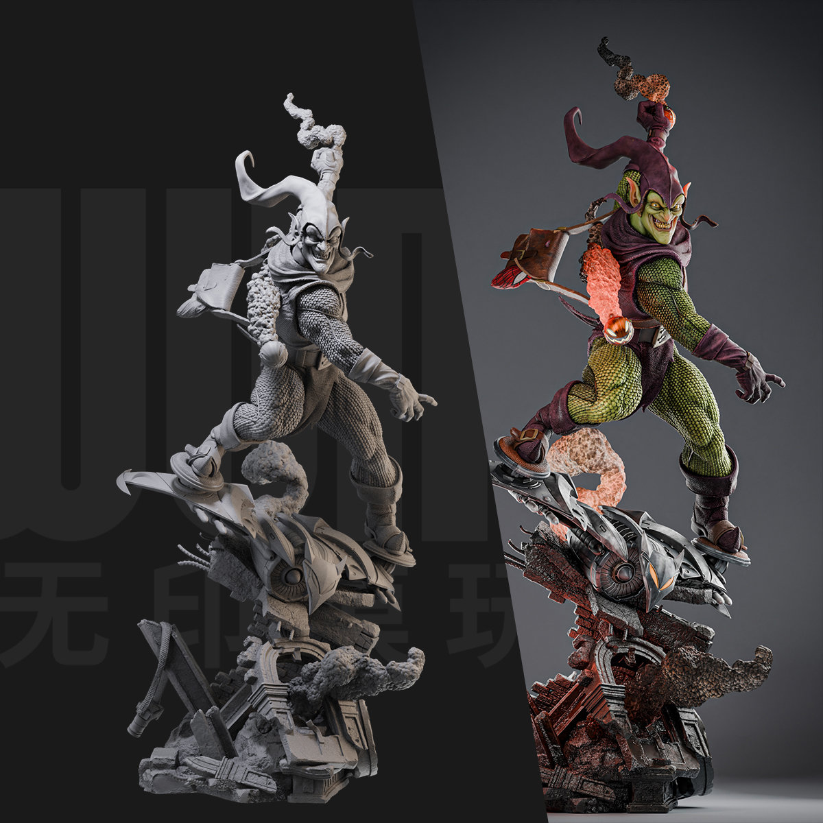 1/24 绿魔 漫威 蜘蛛侠 18比例GK白模手办3D打印兵人模型 4301