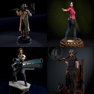 1/24 艾达王 里昂 生化危机 18比例GK白模手办3D打印兵人模型 470