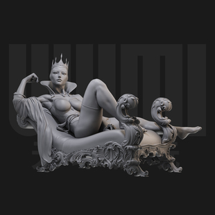 1/24 邪恶女王 性感反派 18比例GK白模手办3D打印兵人模型 3577