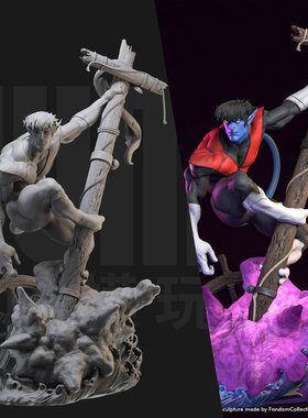 1/24 夜行者 漫威 X战警 18比例GK白模手办3D打印兵人模型 4775