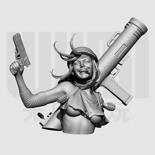 最后期限 坦克女孩 1/10胸像白模 16比例GK树脂白模手办模型 1751