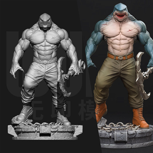 DC 鲨鱼王 特里克西 1/24GK白模手办 18比例树脂3D打印模型 6566