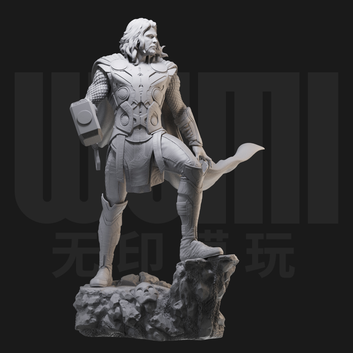 雷神托尔 漫威宇宙 1/24白模GK手办 18比例兵人3D打印模型 1761