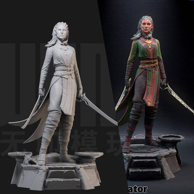 1/24 贾希拉 博德之门游戏 18比例GK白模手办3D打印兵人模型 4062