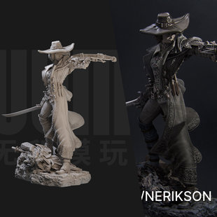 1/24 女猎魔人 赏金猎人 18比例GK白模手办3D打印兵人模型 3363