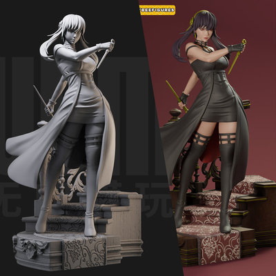 1/24 约尔 间谍过家家 18比例GK白模手办3D打印兵人模型 3434