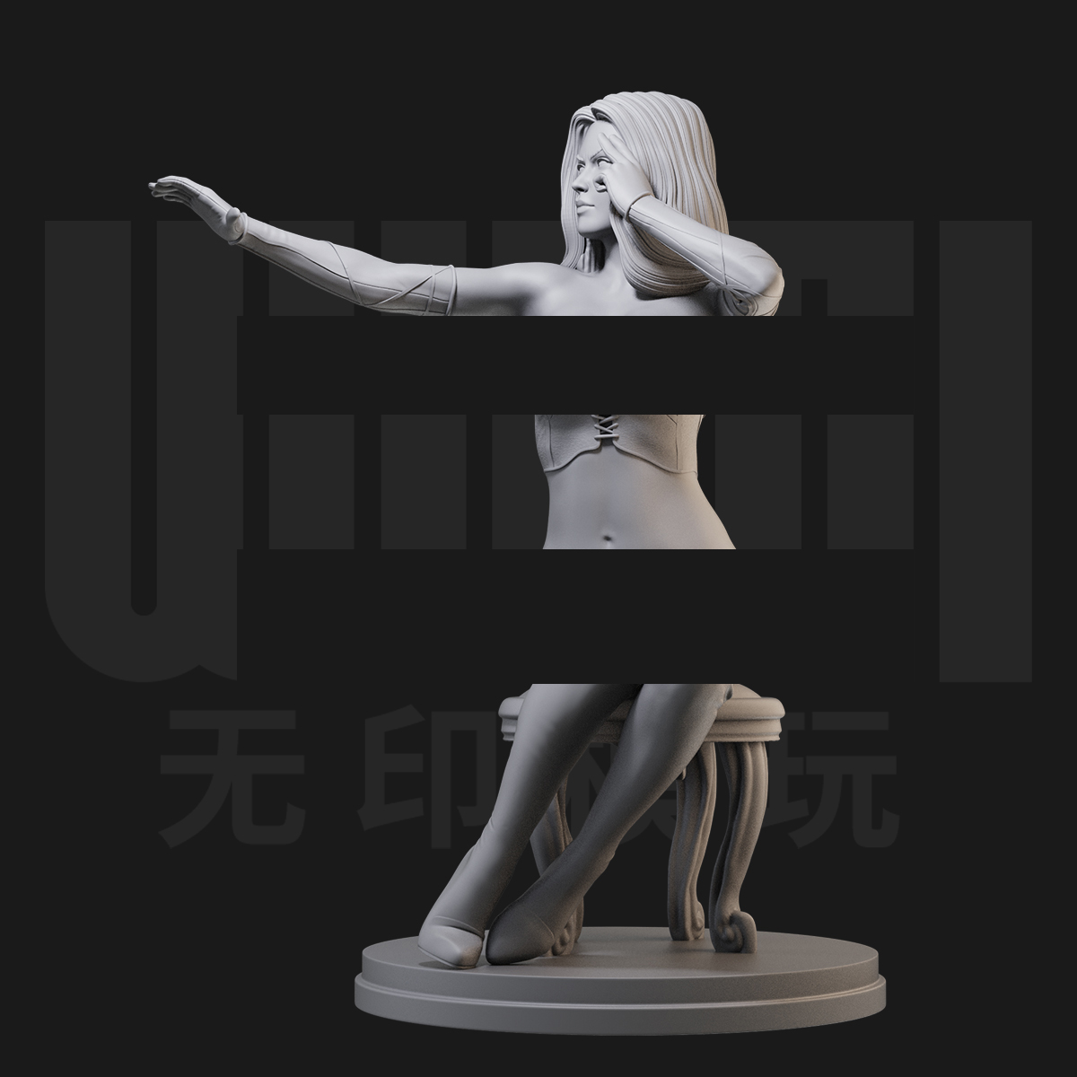 1/24 白皇后 X战警 漫威 18比例GK白模手办3D打印兵人模型 4361