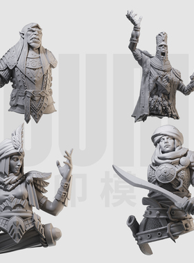 1/10 剑士 符文骑士 兽人奇幻胸像 16比例GK树脂白模手办模型 770