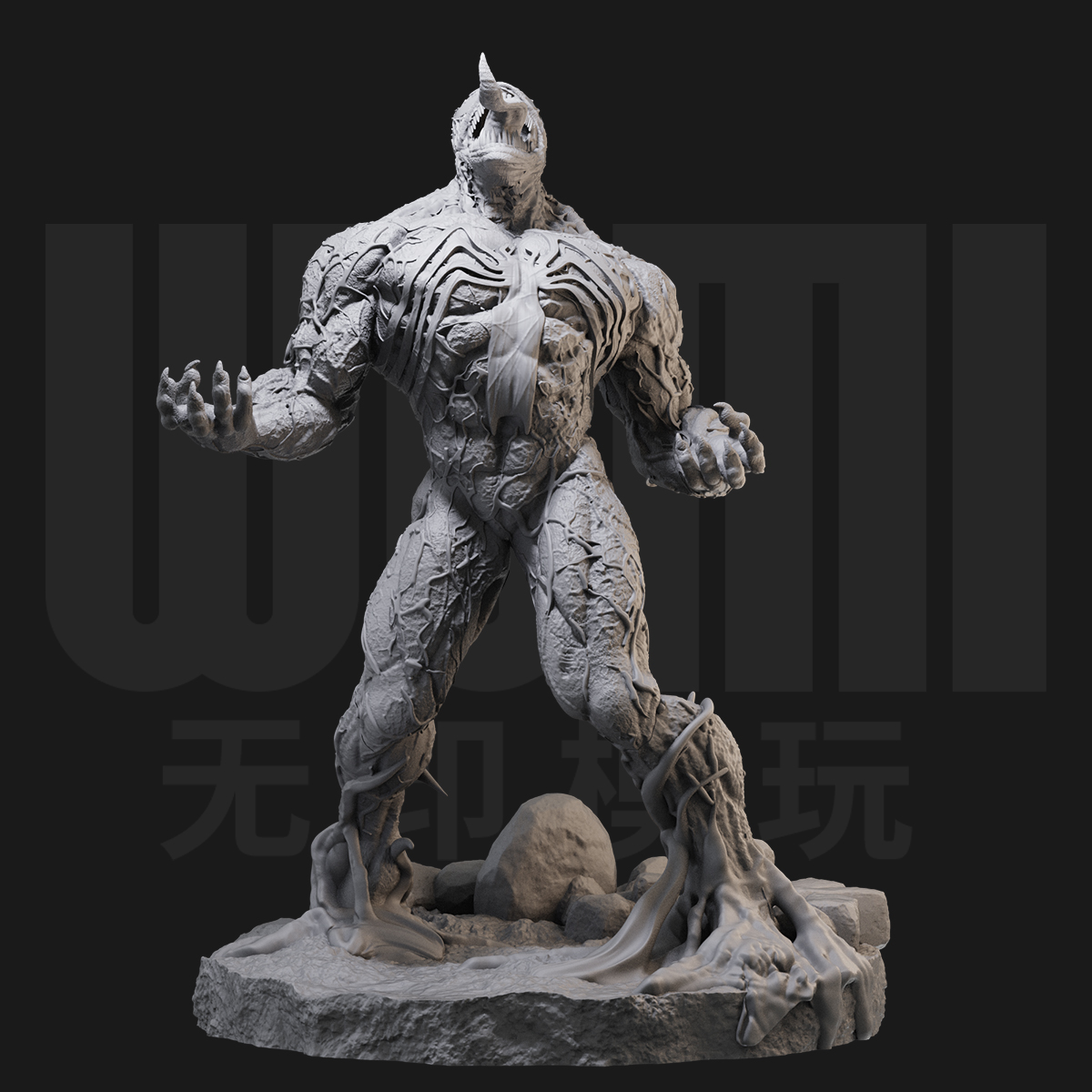 1/24 毒液 蜘蛛侠 漫威 18比例GK白模手办3D打印兵人模型 4108