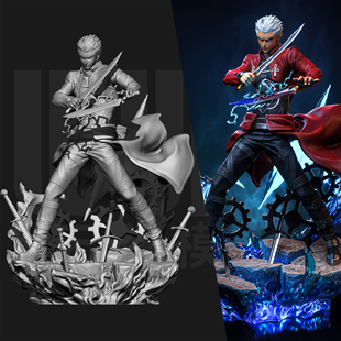 圣杯战争 卫宫士郎 1/24GK白模手办 18比例树脂3D打印模型 6732