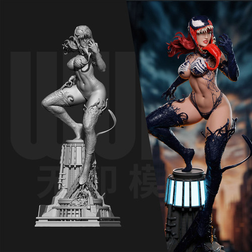 漫威 毒液 玛丽简 1/24GK白模手办 18比例树脂3D打印模型 6585