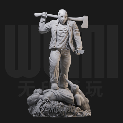 杰森  十三号星期五 1/24白模GK手办 18比例兵人3D打印模型 1024