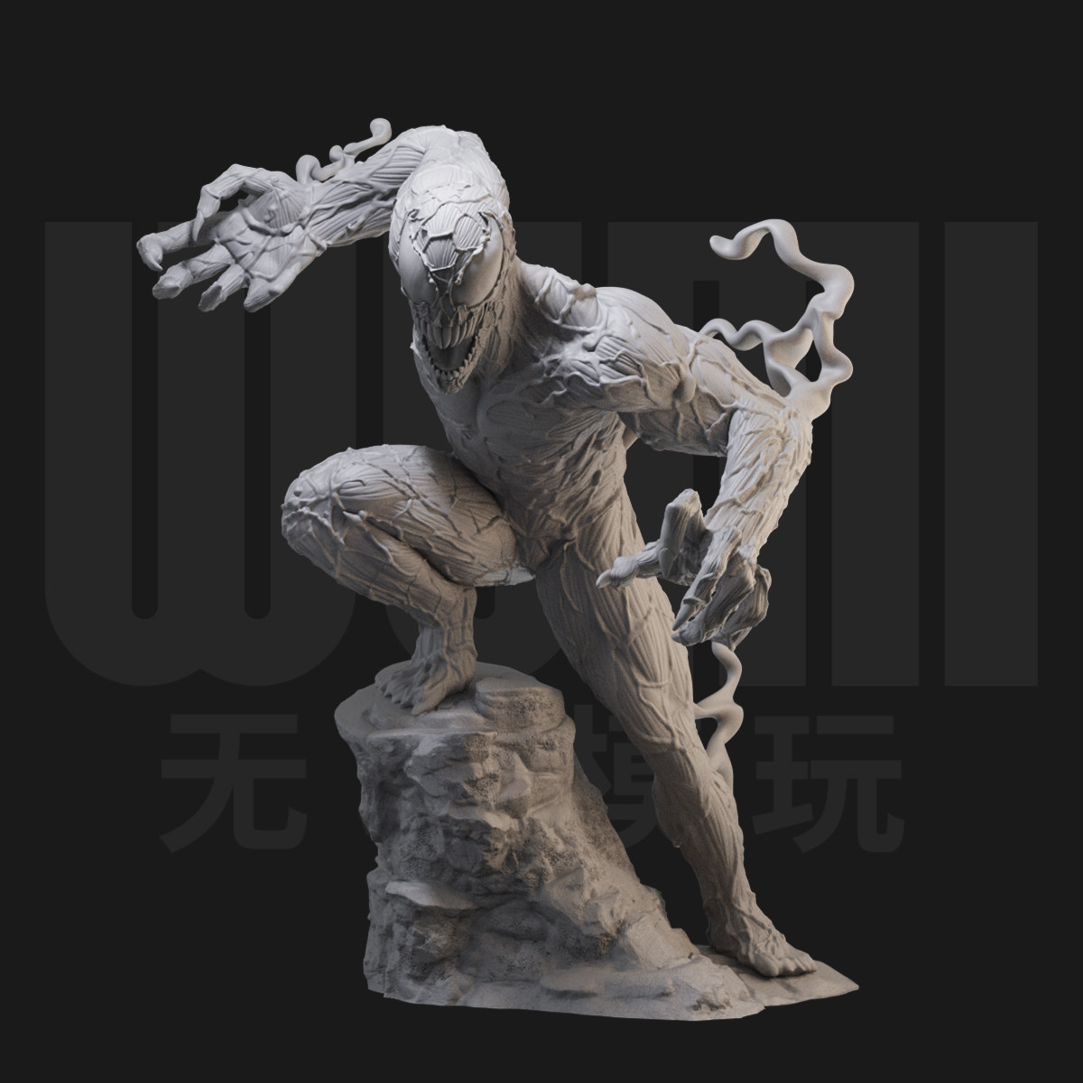 毒液蜘蛛侠 漫威角色 1:24白模手办/18比例GK兵人3D打印模 1200