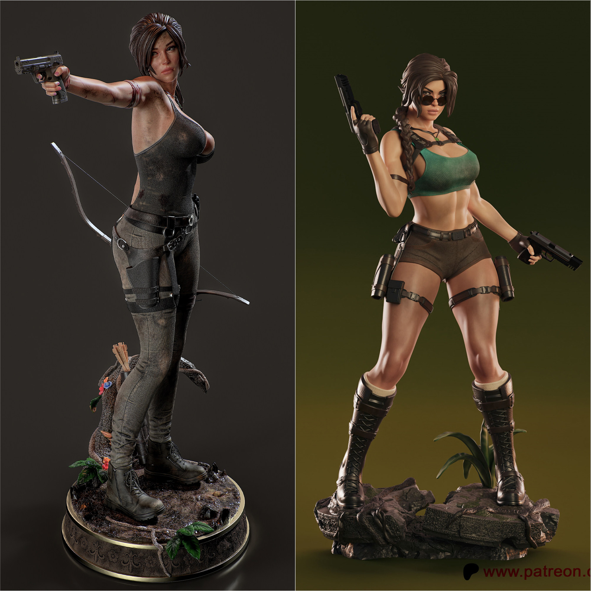 1/24劳拉 古墓丽影 御姐 18比例GK白模手办 3D打印兵人模型 2653