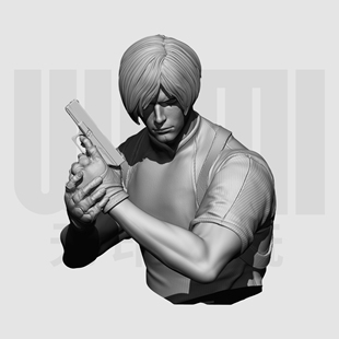 生化危机 里昂 1/10胸像白模 16比例GK树脂白模手办模型 1729