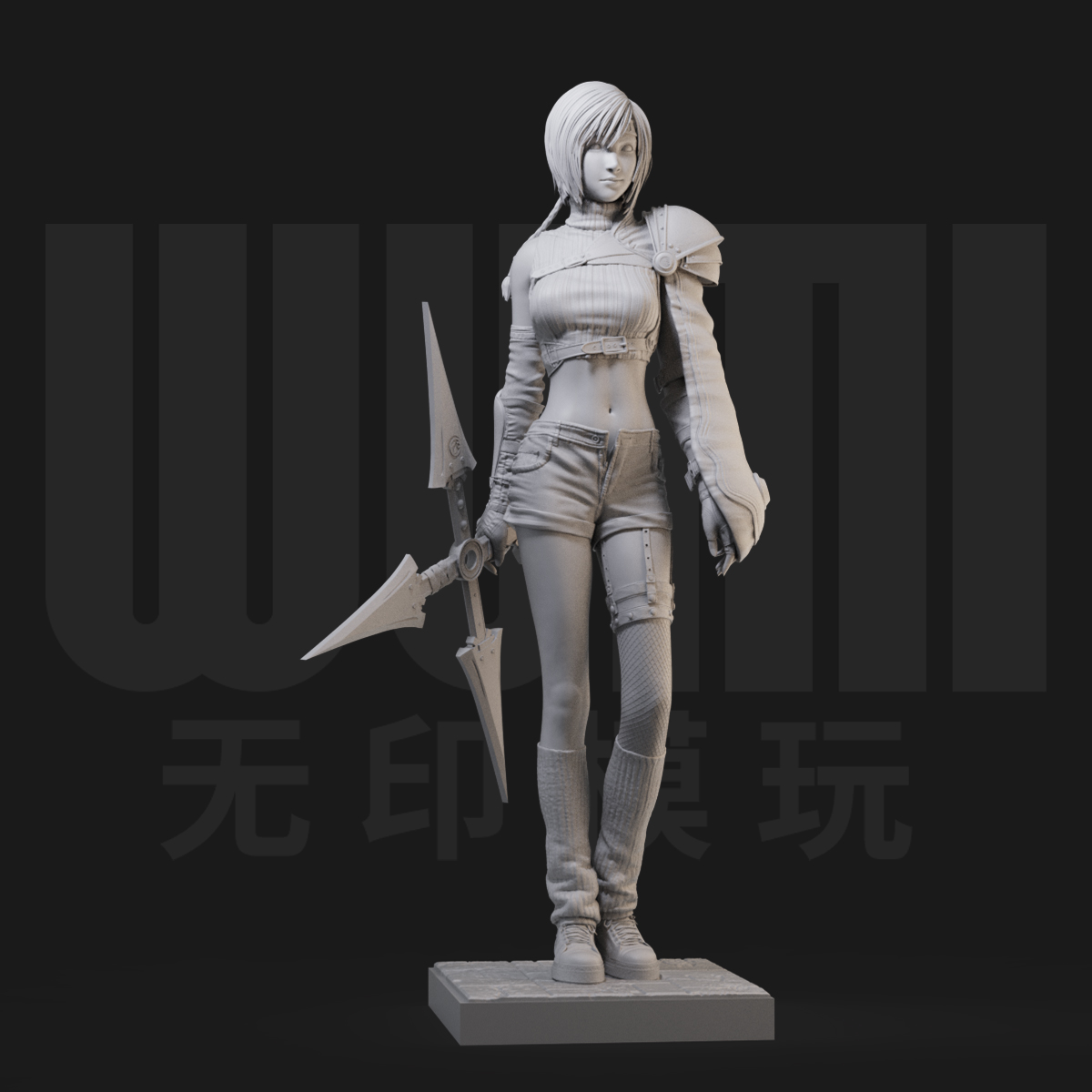 尤菲如月 最终幻想7 1/24白模GK手办 35比例兵人3D打印模型 573