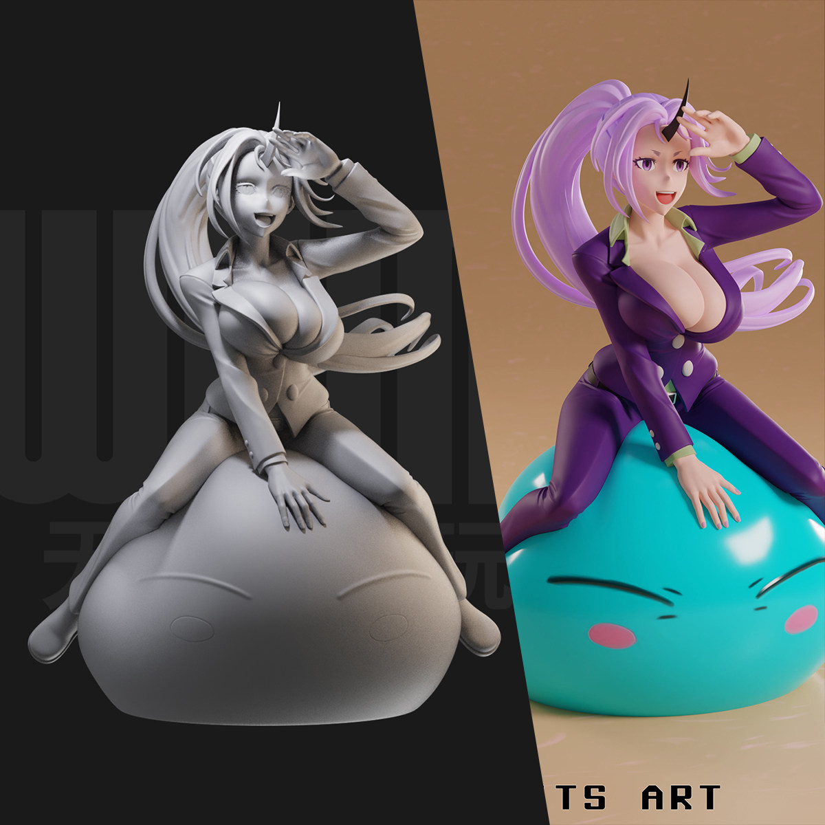 1/24 紫苑 转生史莱姆 18比例gk白模手办 3d打印兵人模型 2308